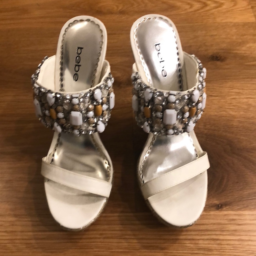 Bebe white wedge